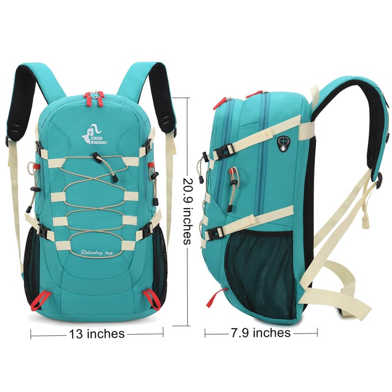 Bseash 40L Waterproof Hiking Backpack with Rain Cover  Outdoor Sport Travel Bag Daypack for Camping Climbing Skiing Cycling (Greenish-blue) - Image 2
